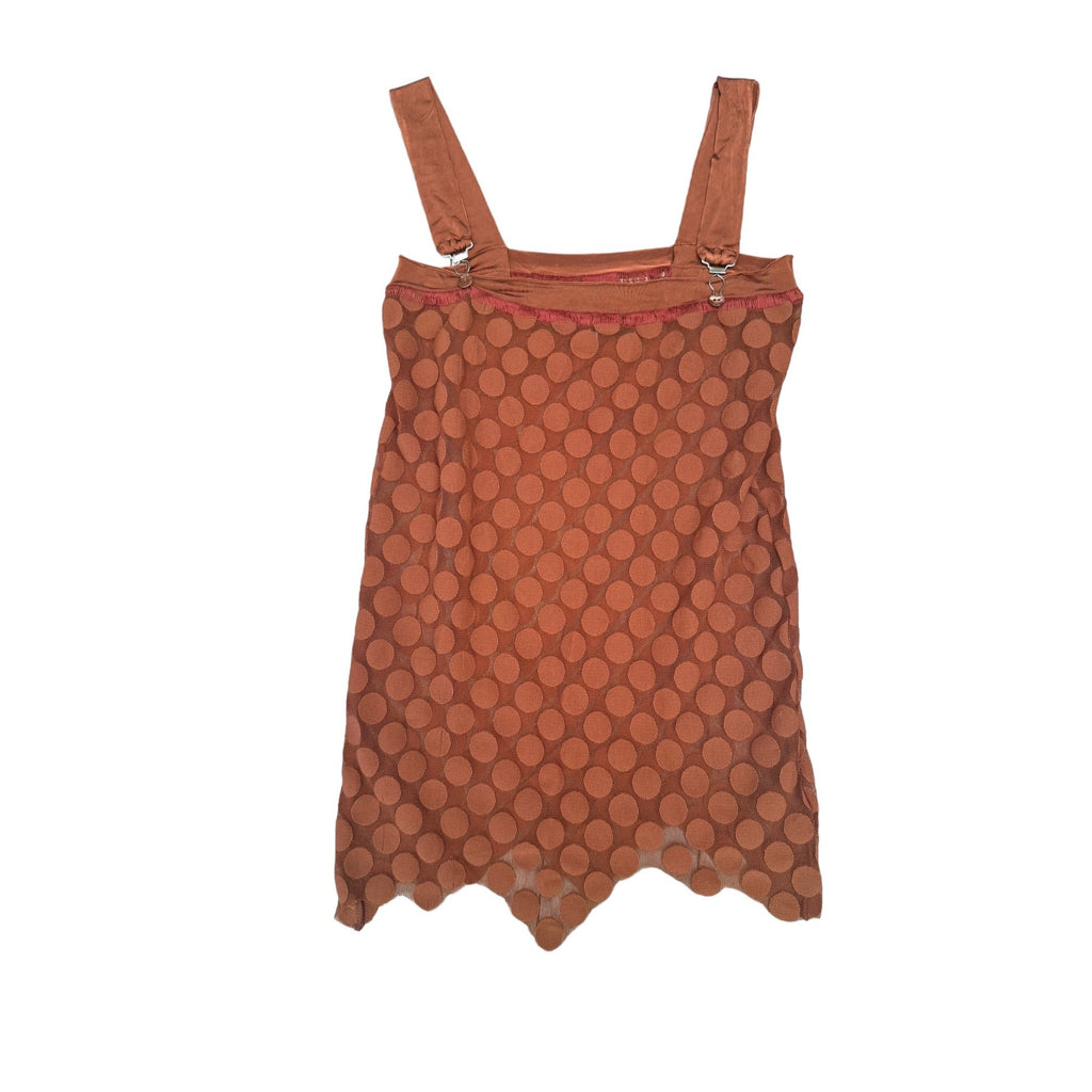 1980S Brown Dot Nylon Dungarees Tank top