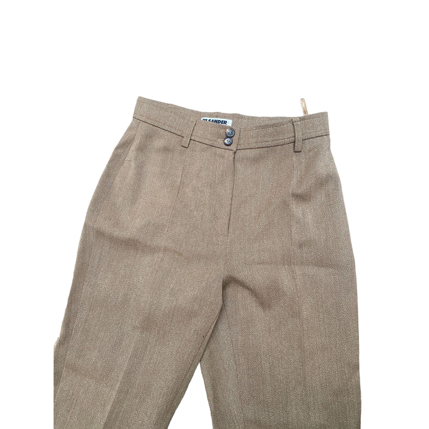 Brown Wool High Waist Pants