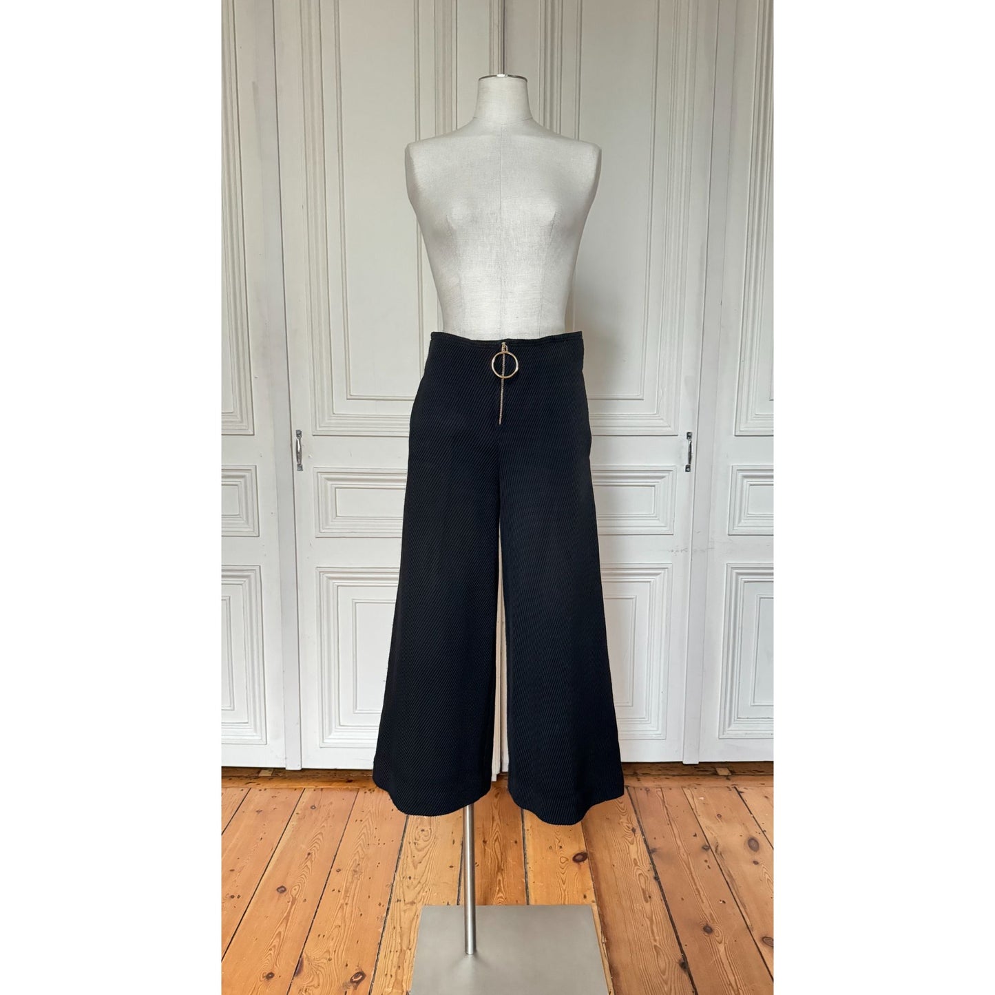 Phoebe Philo Pre-Fall 2015 Black Corduroy Wide-Leg Pants