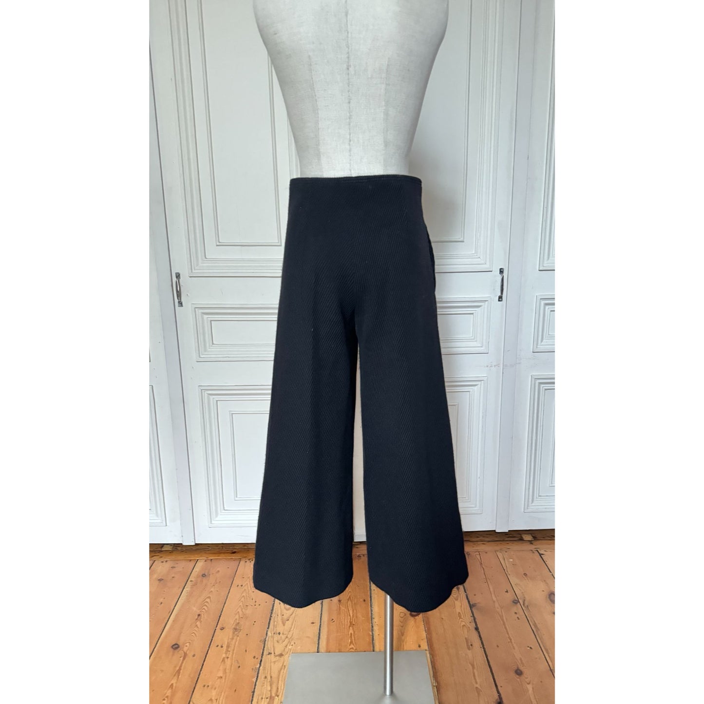 Phoebe Philo Pre-Fall 2015 Black Corduroy Wide-Leg Pants