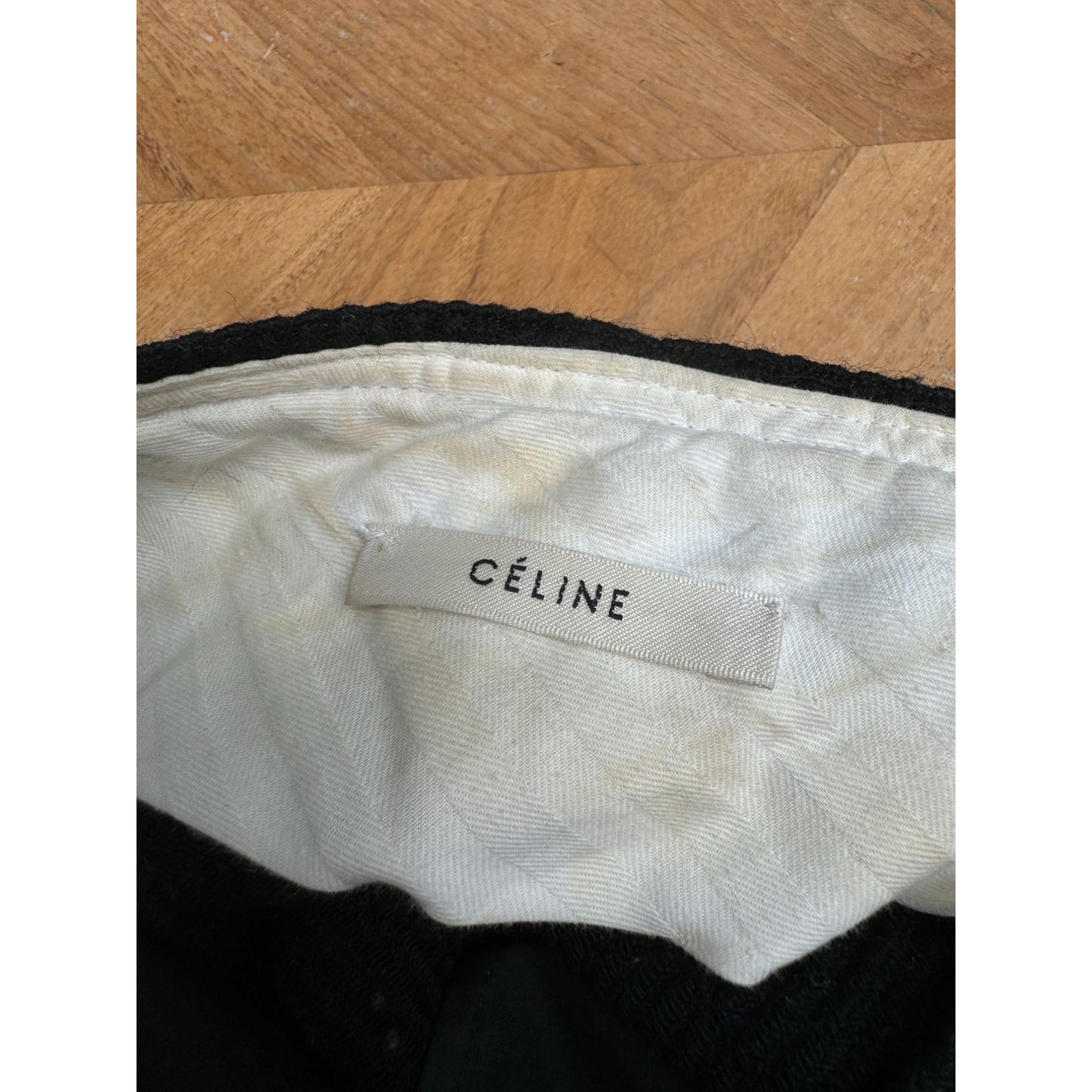 Phoebe Philo Pre-Fall 2015 Black Corduroy Wide-Leg Pants