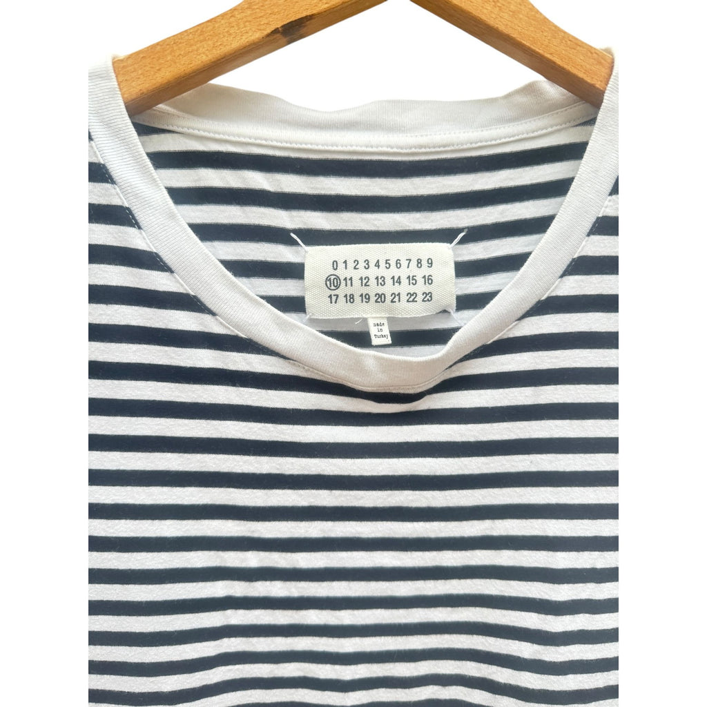 4 Stitches White Navy Striped T-shirt