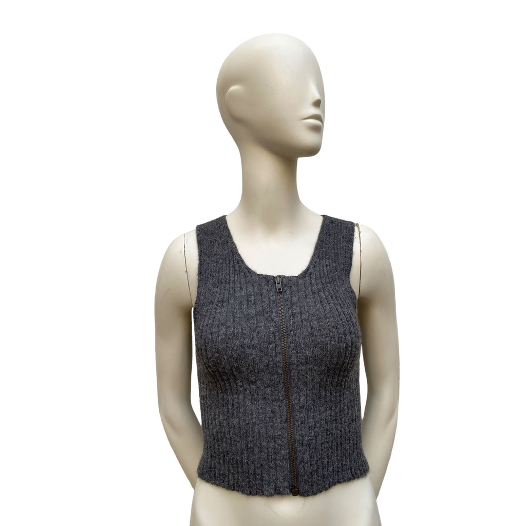 Vintage Grey Maille Vest Knit