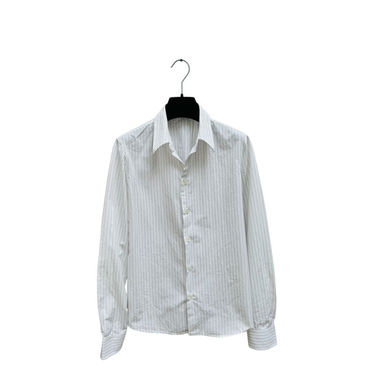 Helmut Lang Vintage White & Grey Pinstripe Shirt