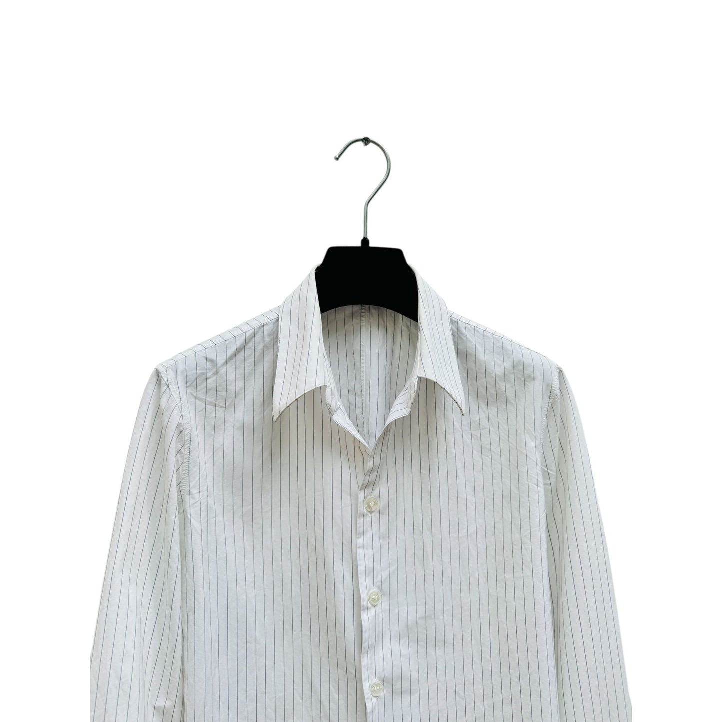 Helmut Lang Vintage White & Grey Pinstripe Shirt