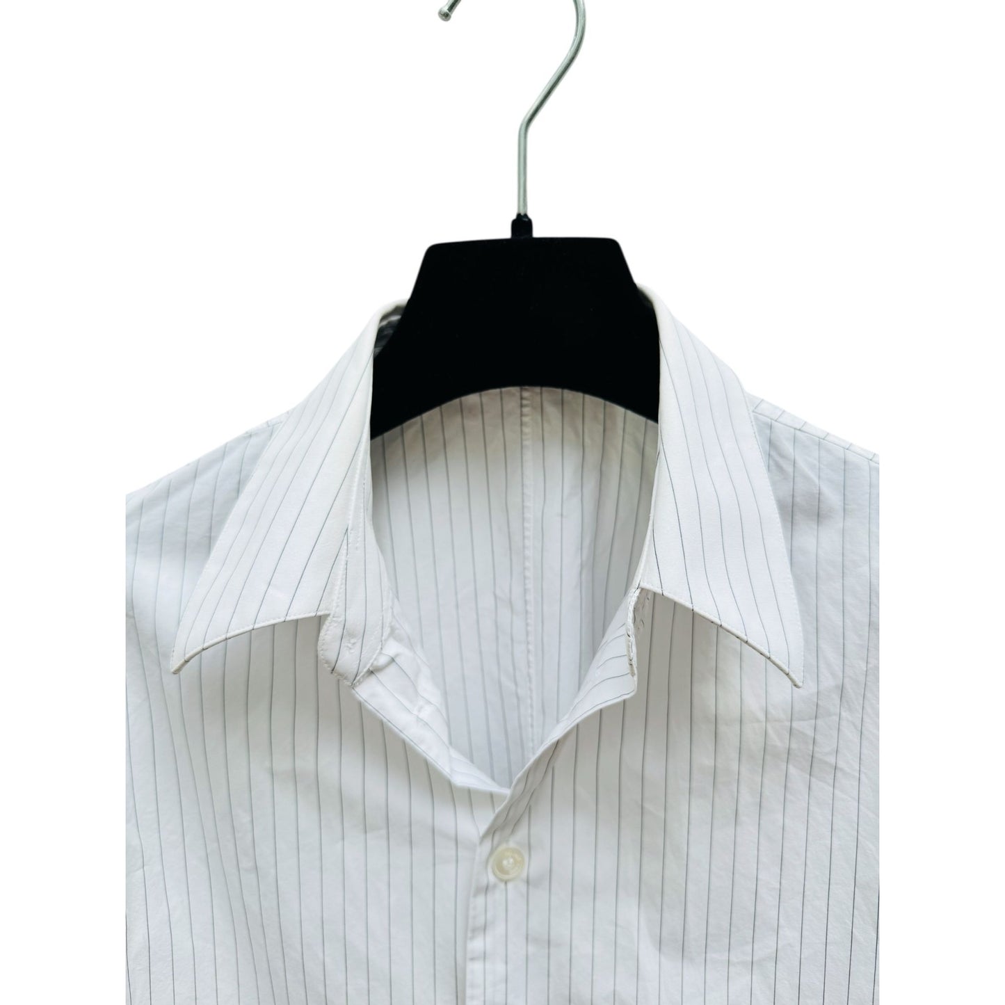 Helmut Lang Vintage White & Grey Pinstripe Shirt