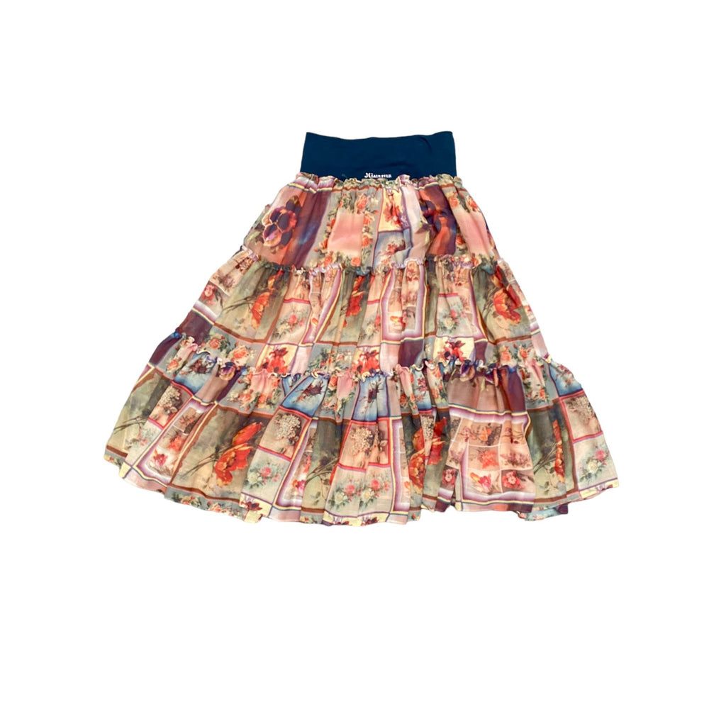 Junior  Tapestry / Floral Wide Skirt  Stretchable waist