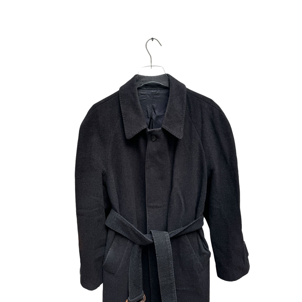 Dark Grey Cashmere Wool Belted