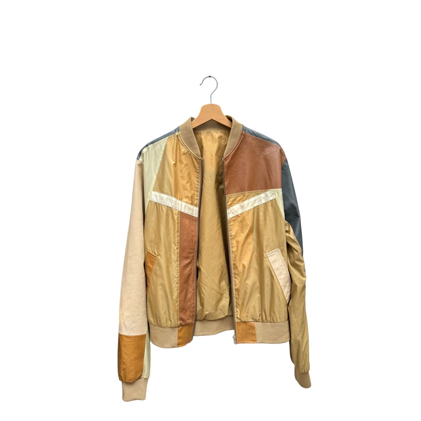 SS 2007 Patchwork Nylon & Leather Jacket Size 52 / L