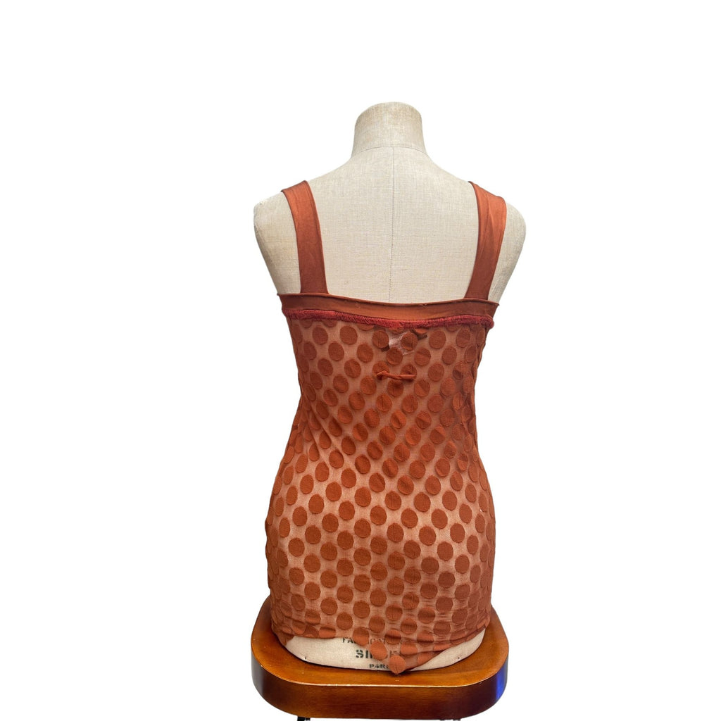 1980S Brown Dot Nylon Dungarees Tank top