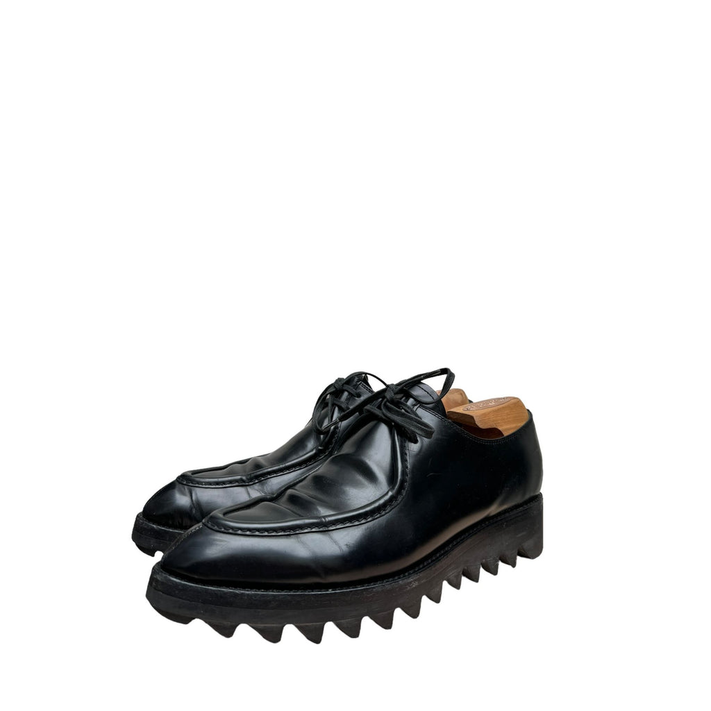 Black Leather Monolith Derbies Shoes