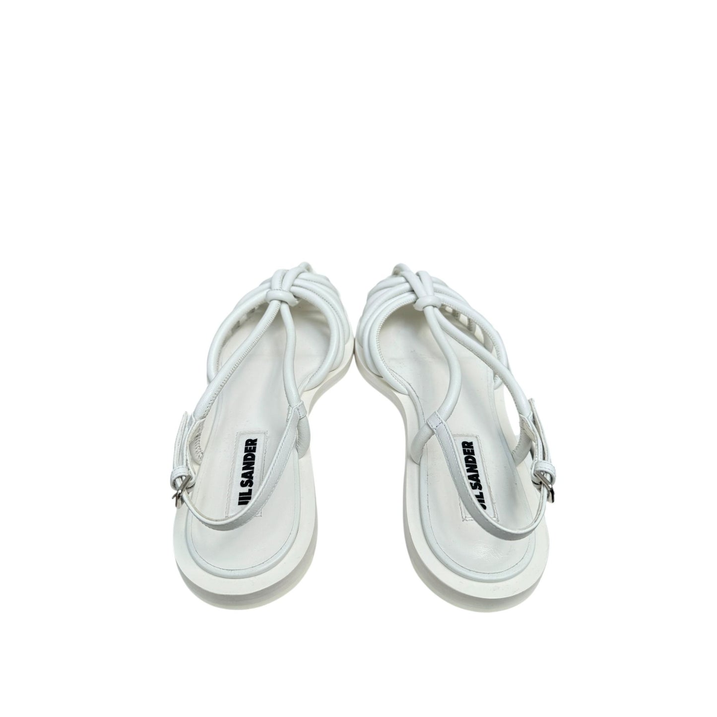 White Leather Pointed Sandals 