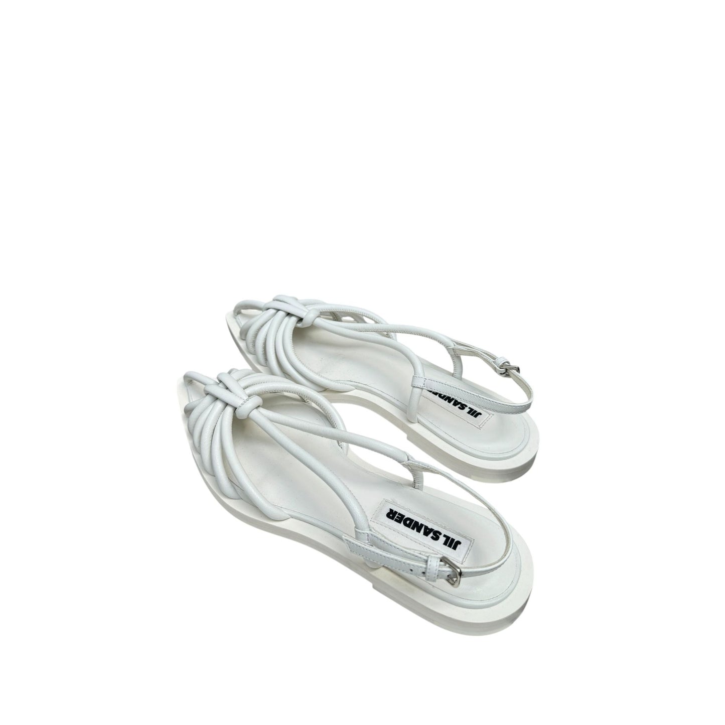 White Leather Pointed Sandals 