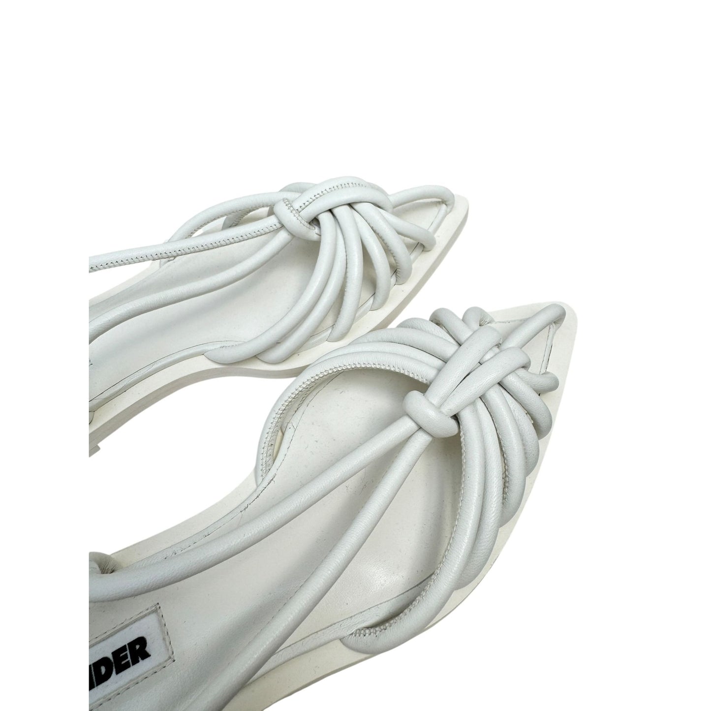 White Leather Pointed Sandals 