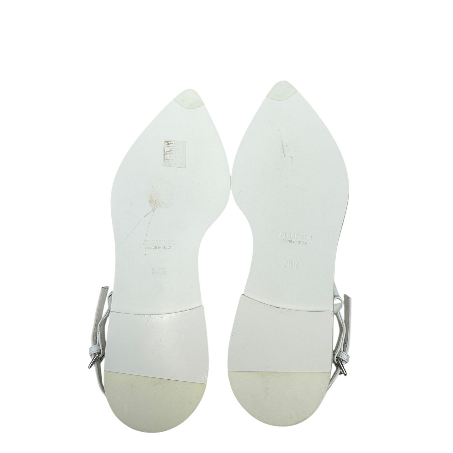 White Leather Pointed Sandals 