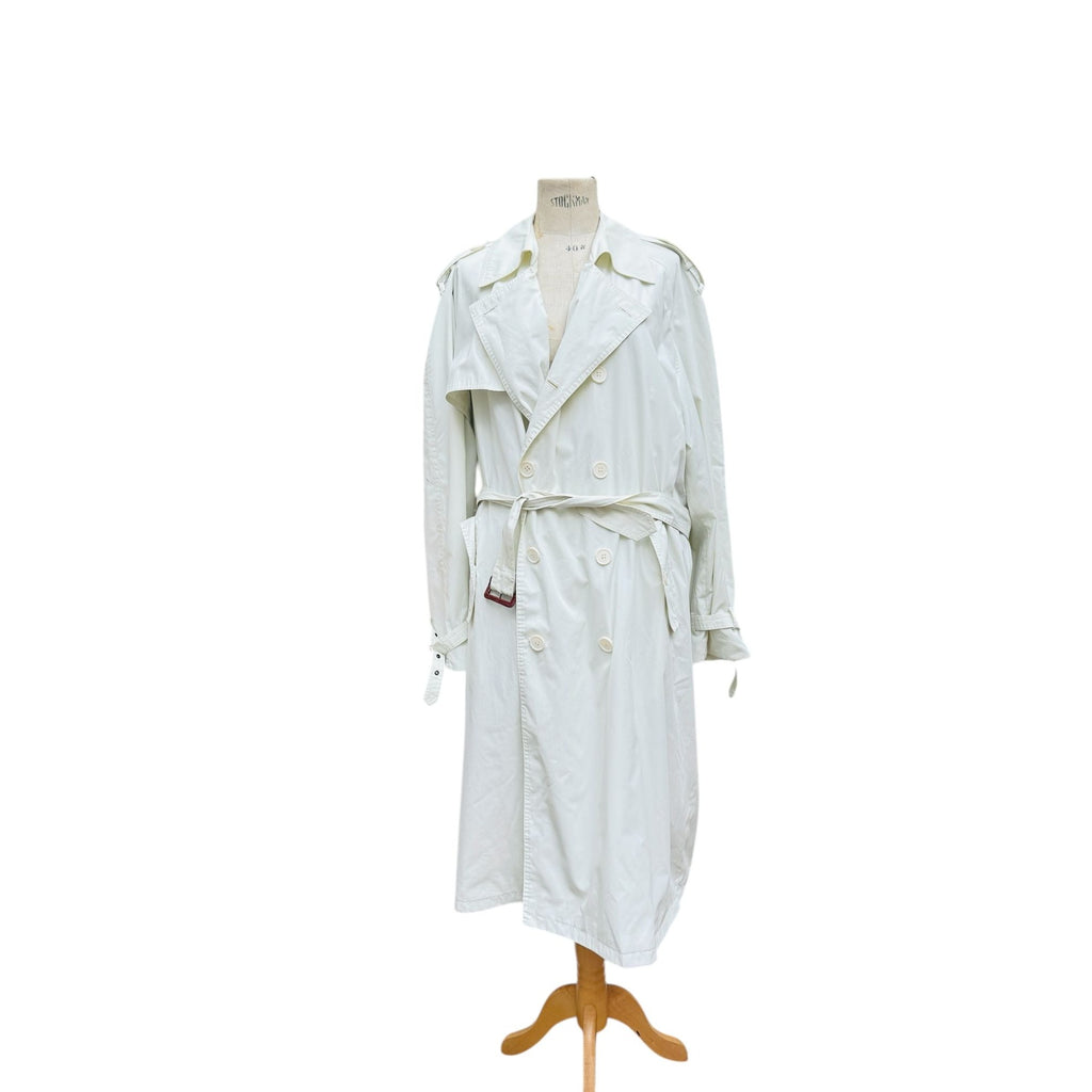 Vintage Belted White Trench Coat