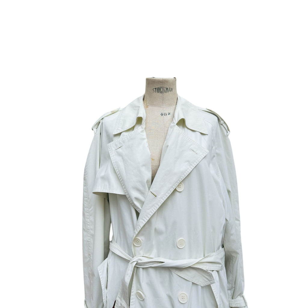 Vintage Belted White Trench Coat