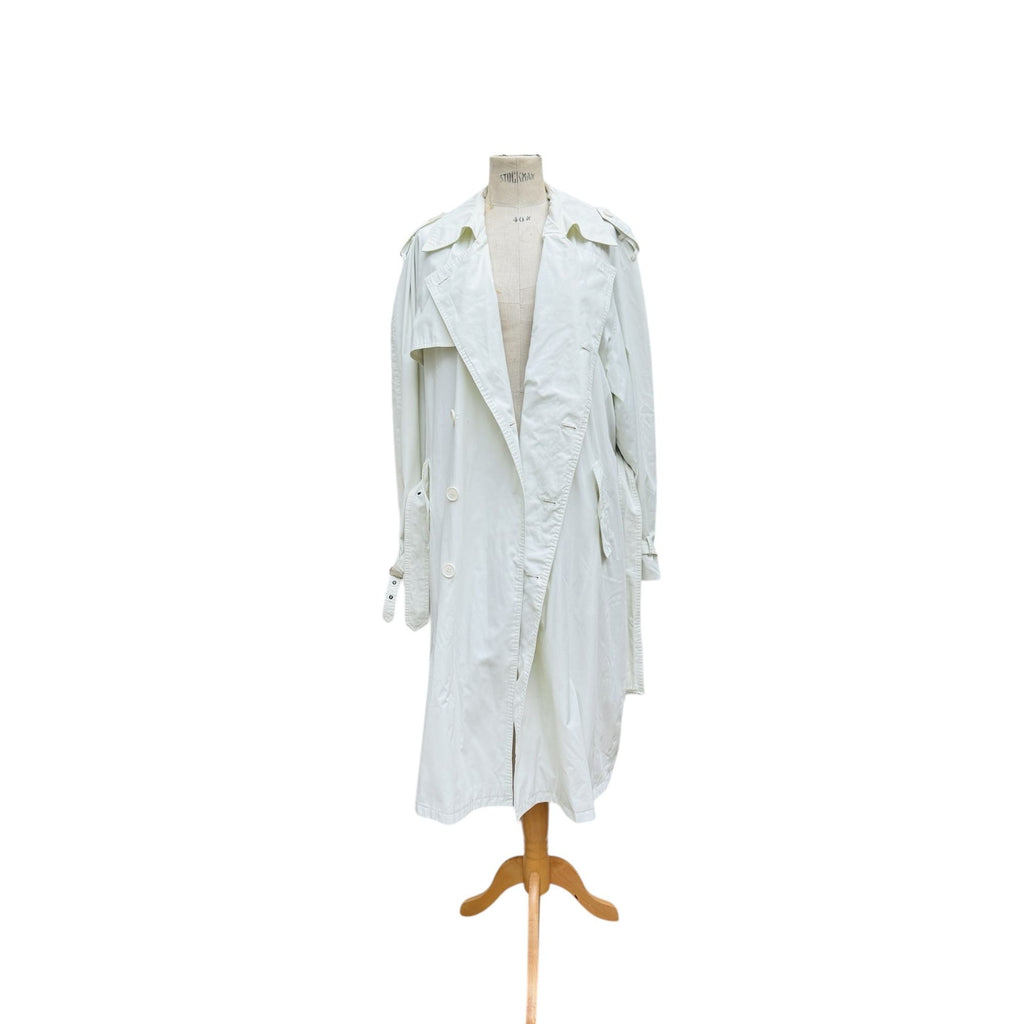 Vintage Belted White Trench Coat