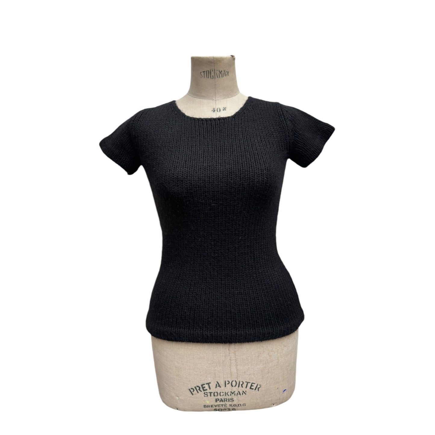 Vintage Navy Knitted Mohair Wool Top