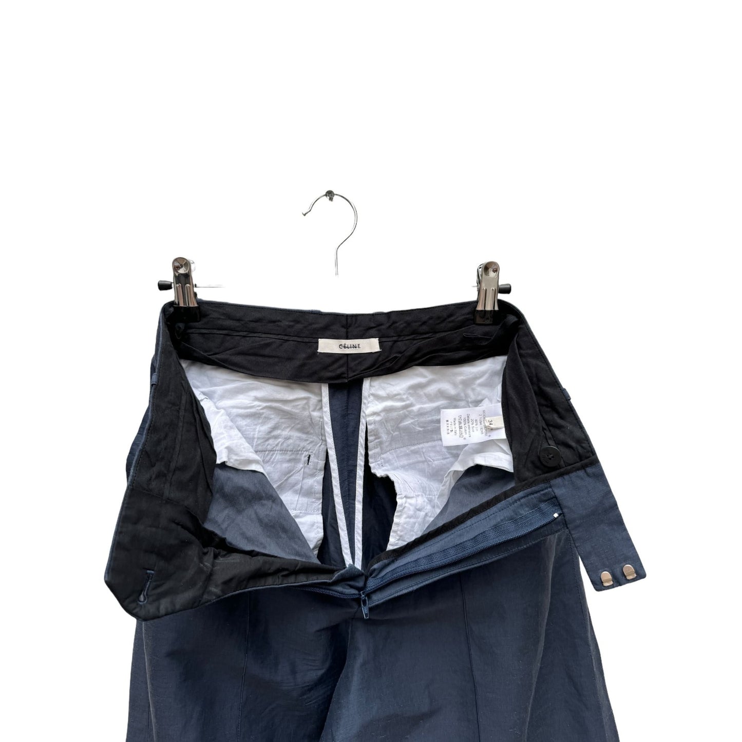 By Phoebe Philo Navy Wide Linen Pants
