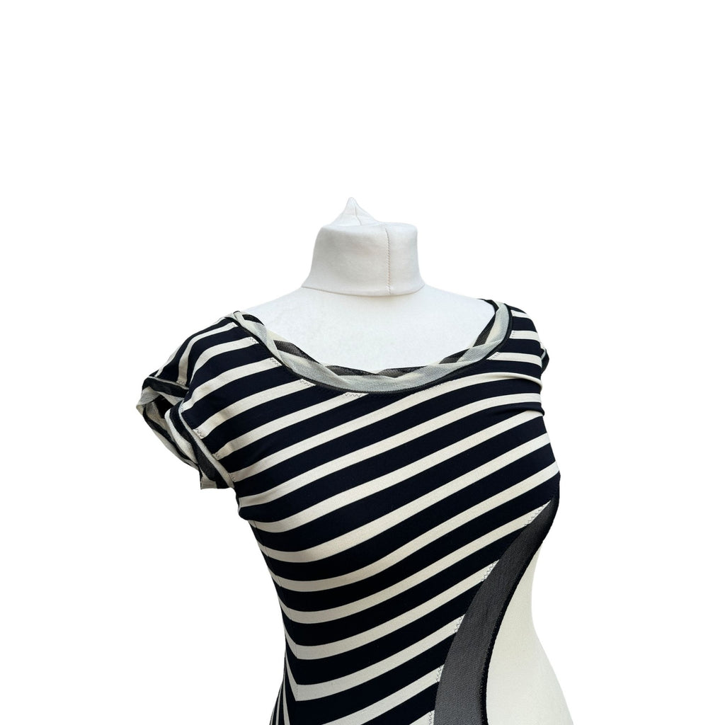 Vintage Fusion Mesh Striped Top