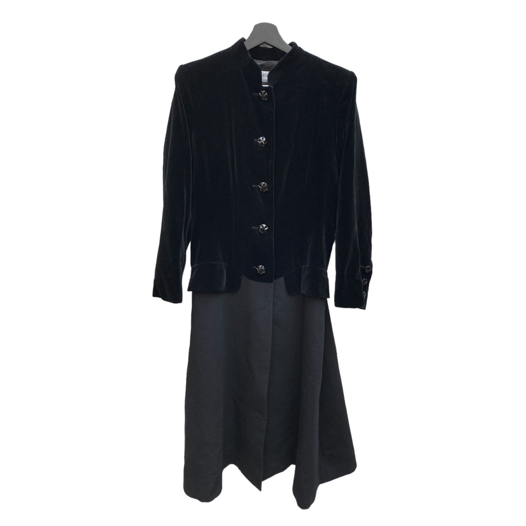 Vintage Black Long Velvet Coat