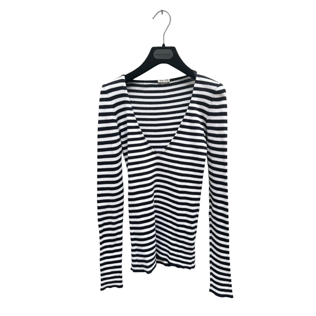 Sample Navy White Striped Knit  Longsleeves