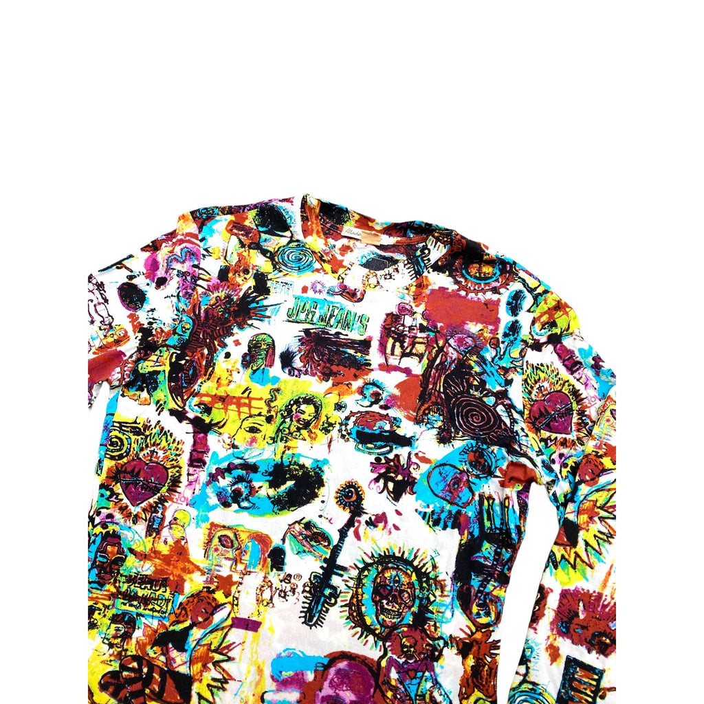 Vintage Basquiat Print Mesh Longsleeves