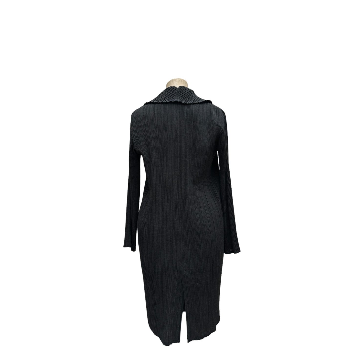 Black Pleated Pleats Coat