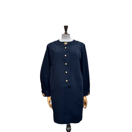  1980s Black Wool Dress