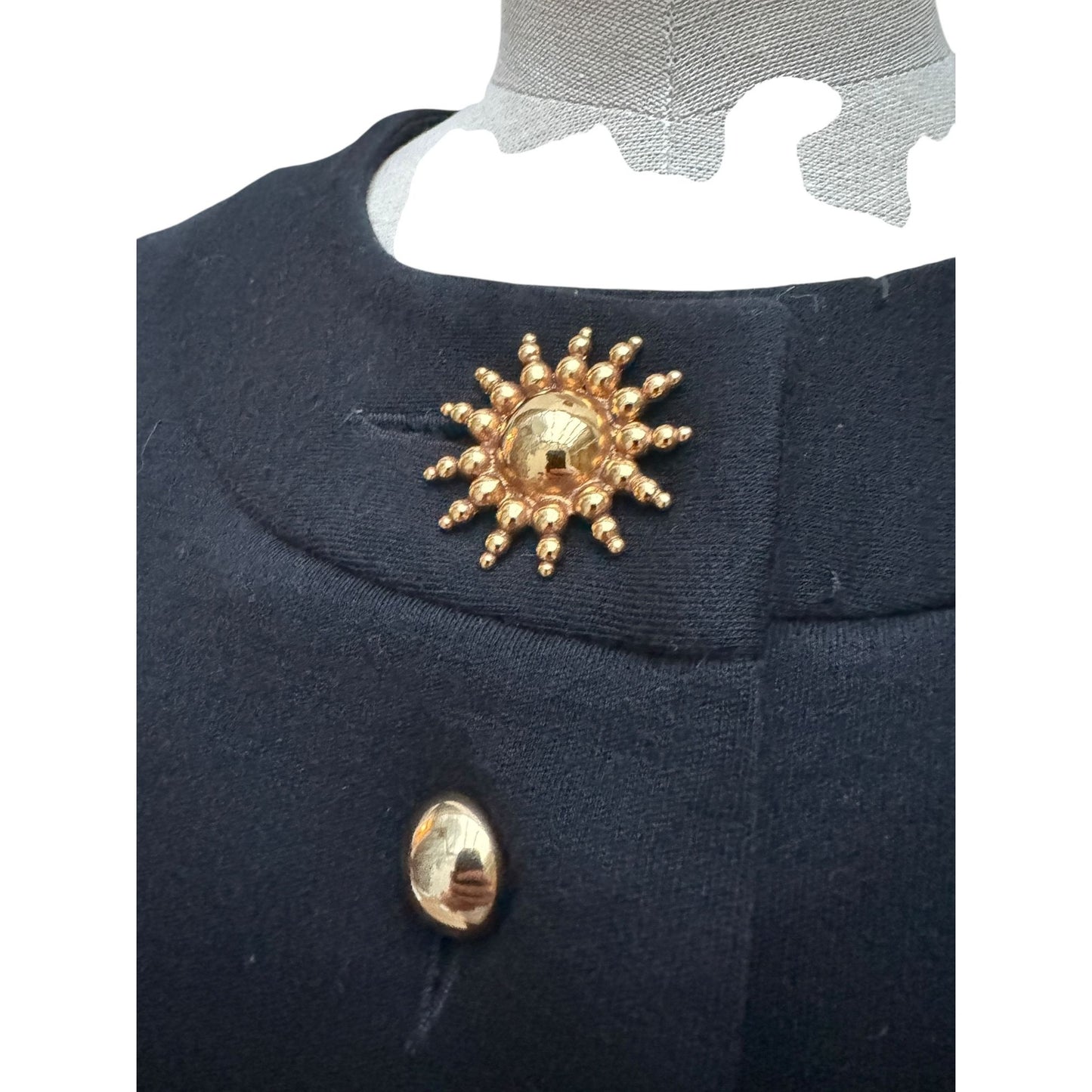  1980s Black Wool Dress