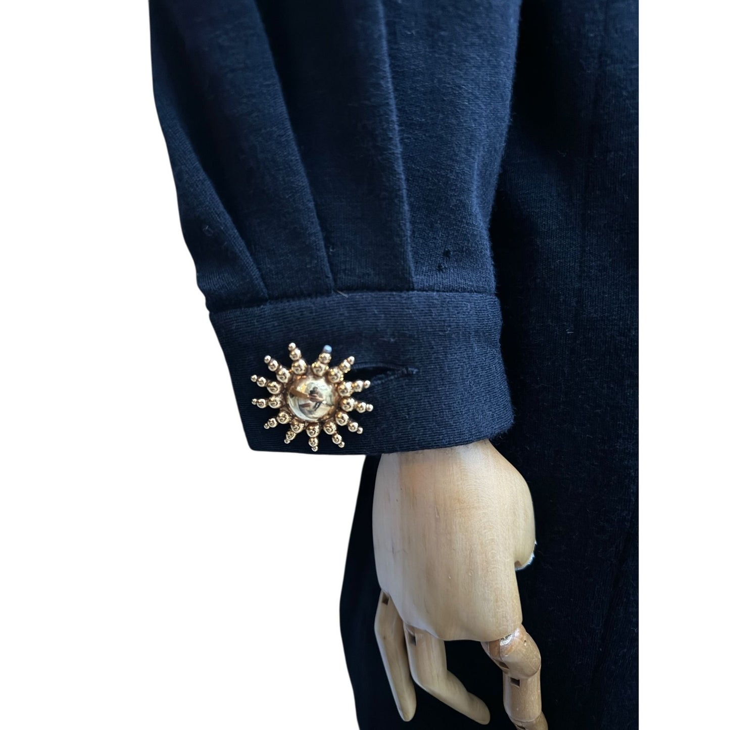  1980s Black Wool Dress