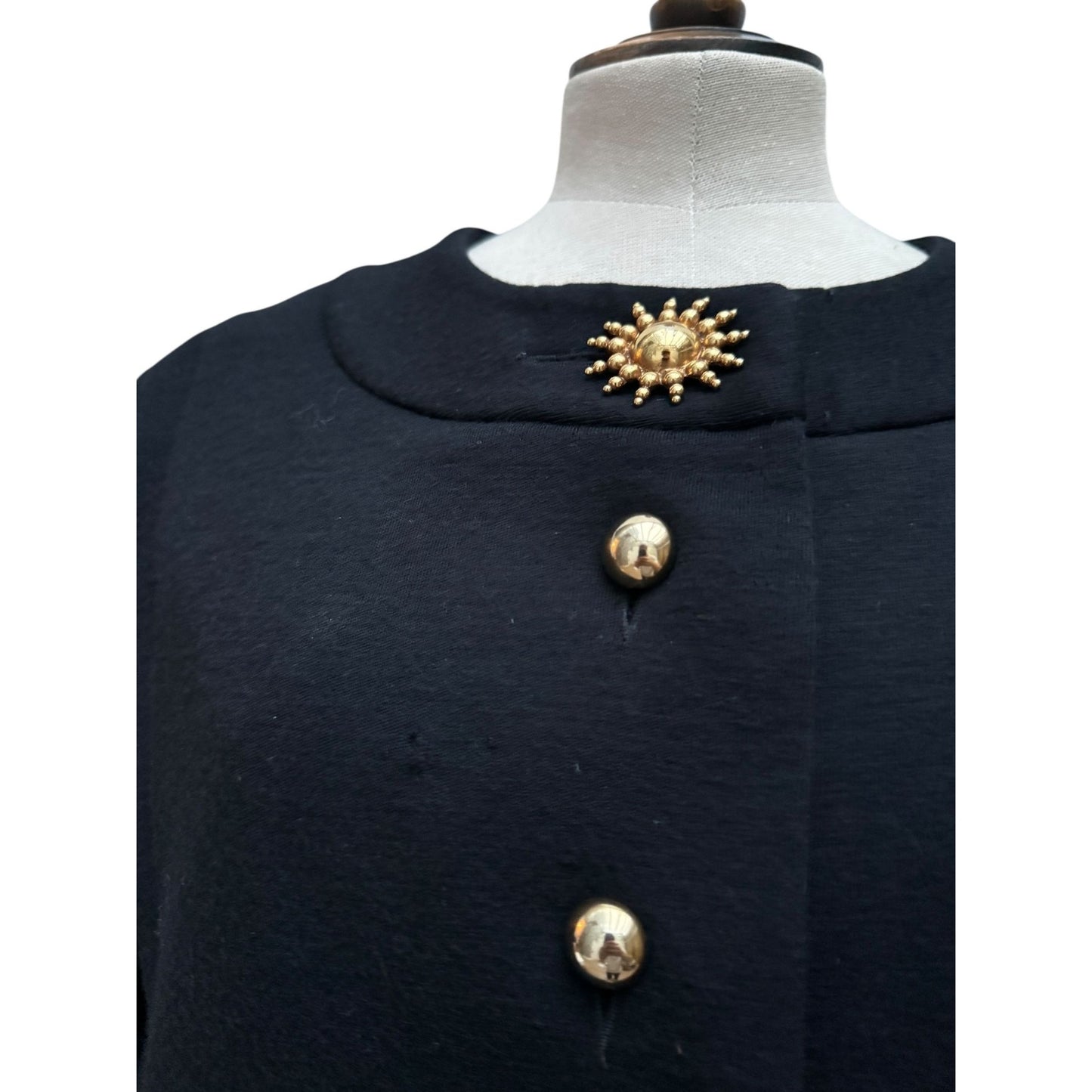  1980s Black Wool Dress