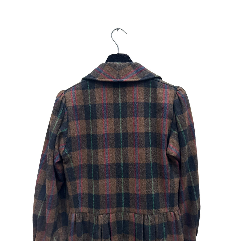 FW 1976 Brown Black Checkered Plaid Coat