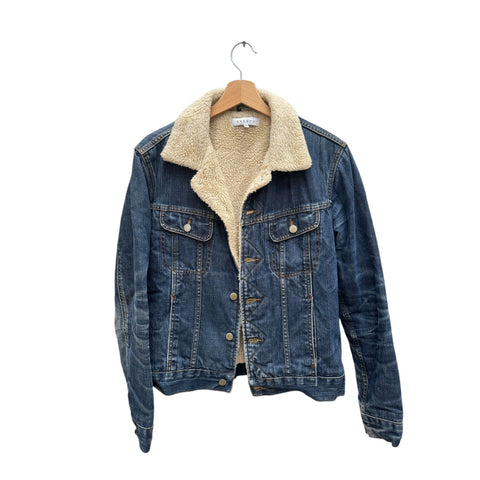 Denim Blue shearling jacket Sherpa Lined