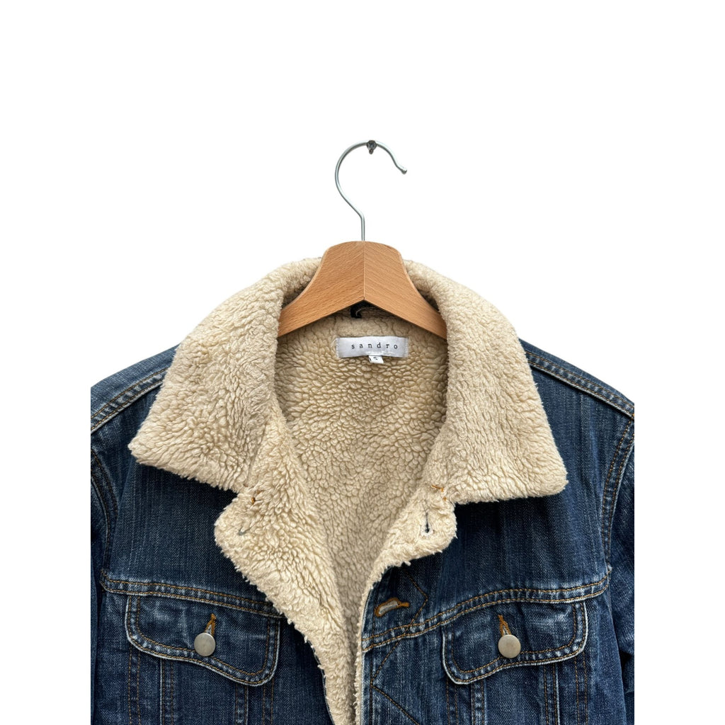 Denim Blue shearling jacket Sherpa Lined