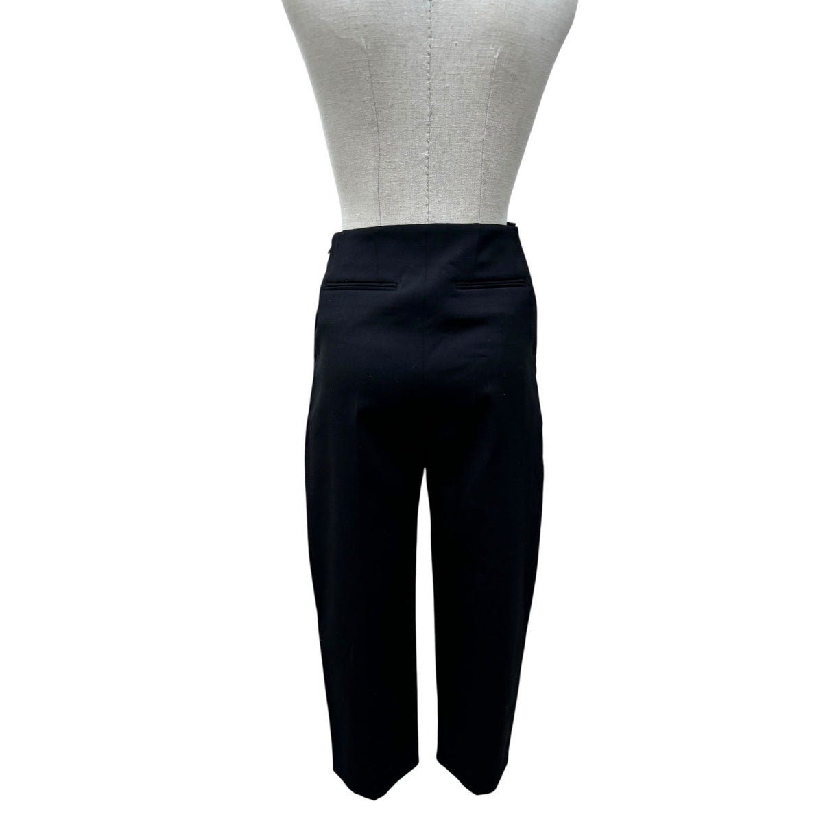 Phoebe Philo Black Front-Zip Wool Cropped Pants Size 34
