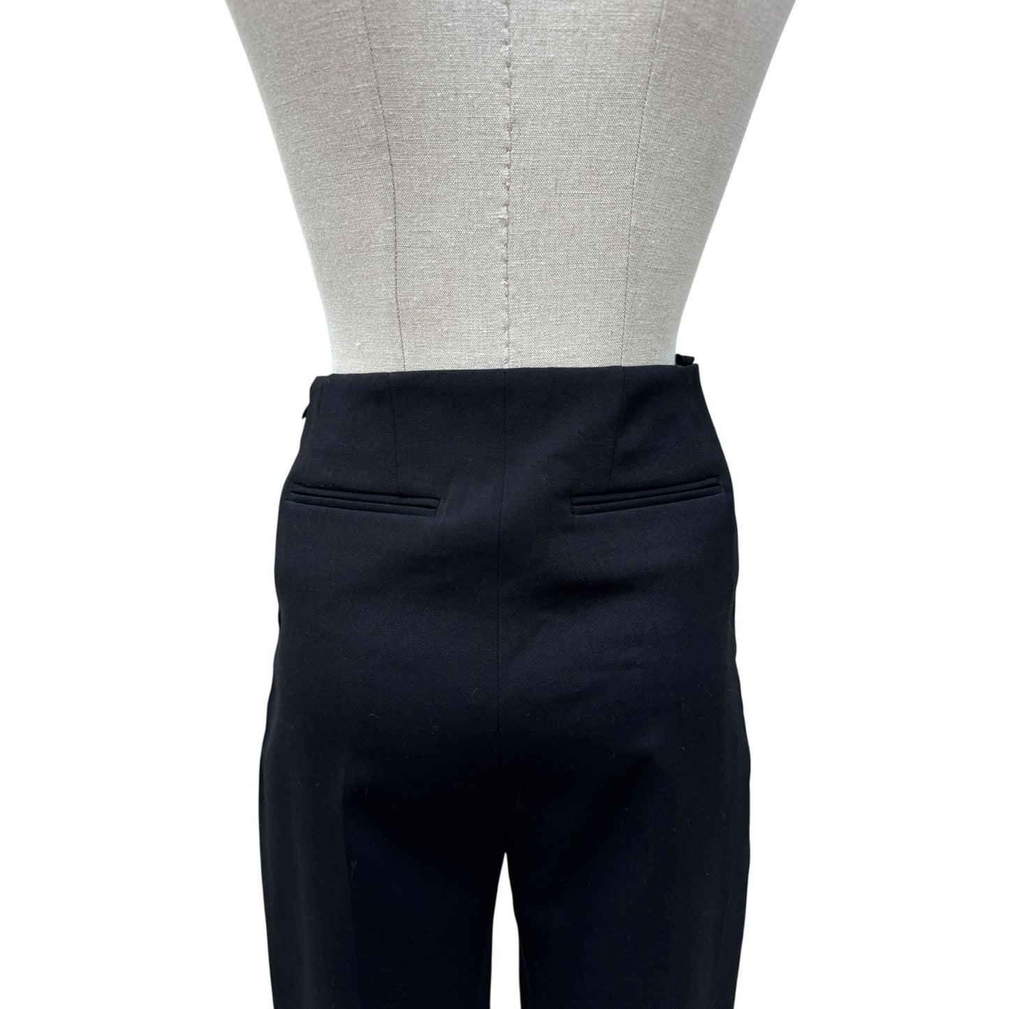 Phoebe Philo Black Front-Zip Wool Cropped Pants Size 34
