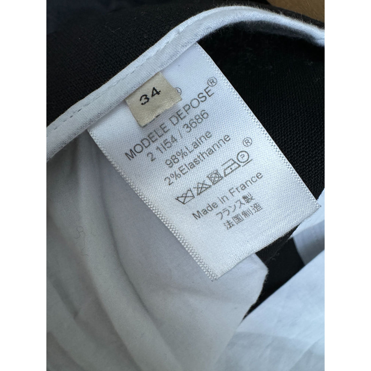 Phoebe Philo Black Front-Zip Wool Cropped Pants Size 34