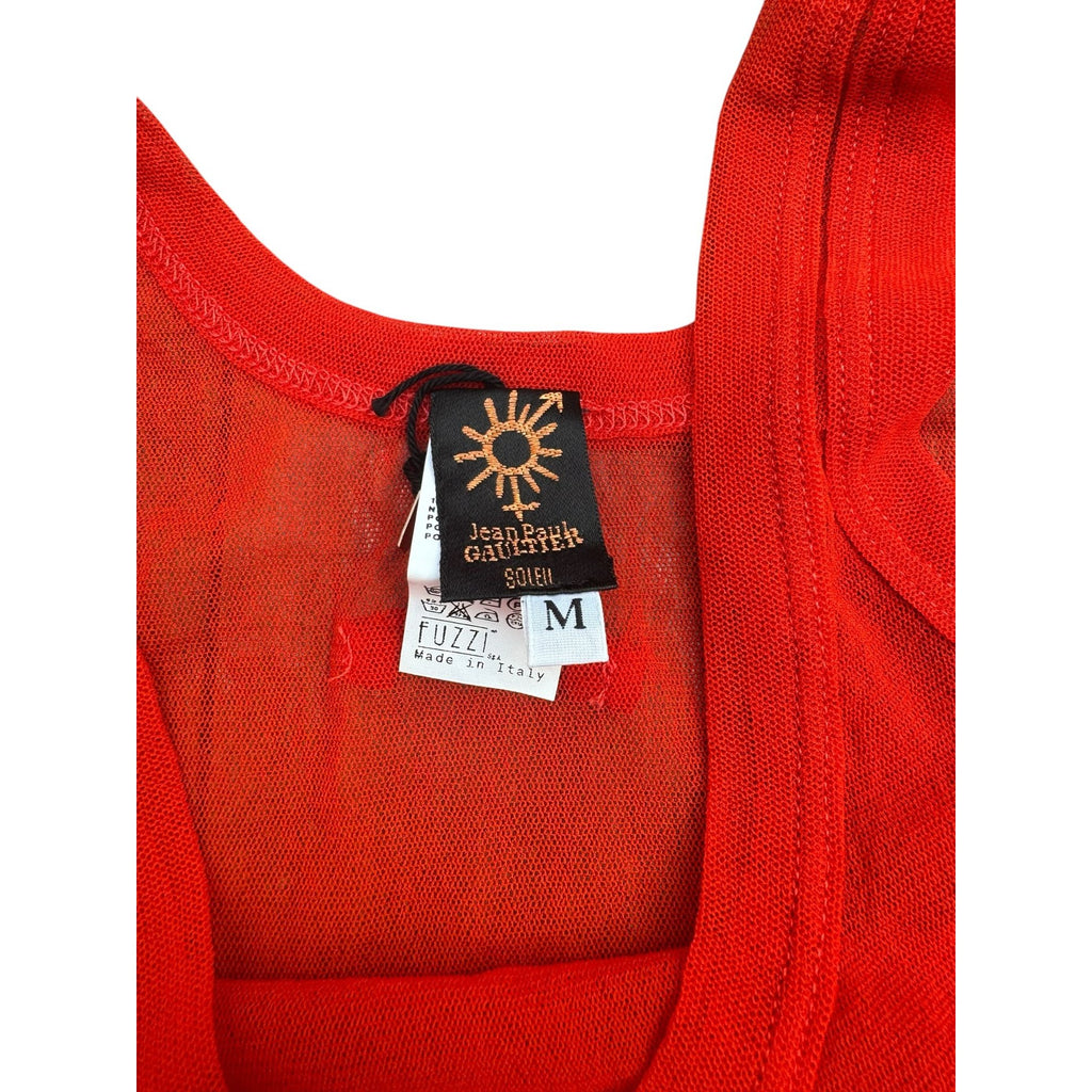 Vintage Red Mesh Nylon Tank Top