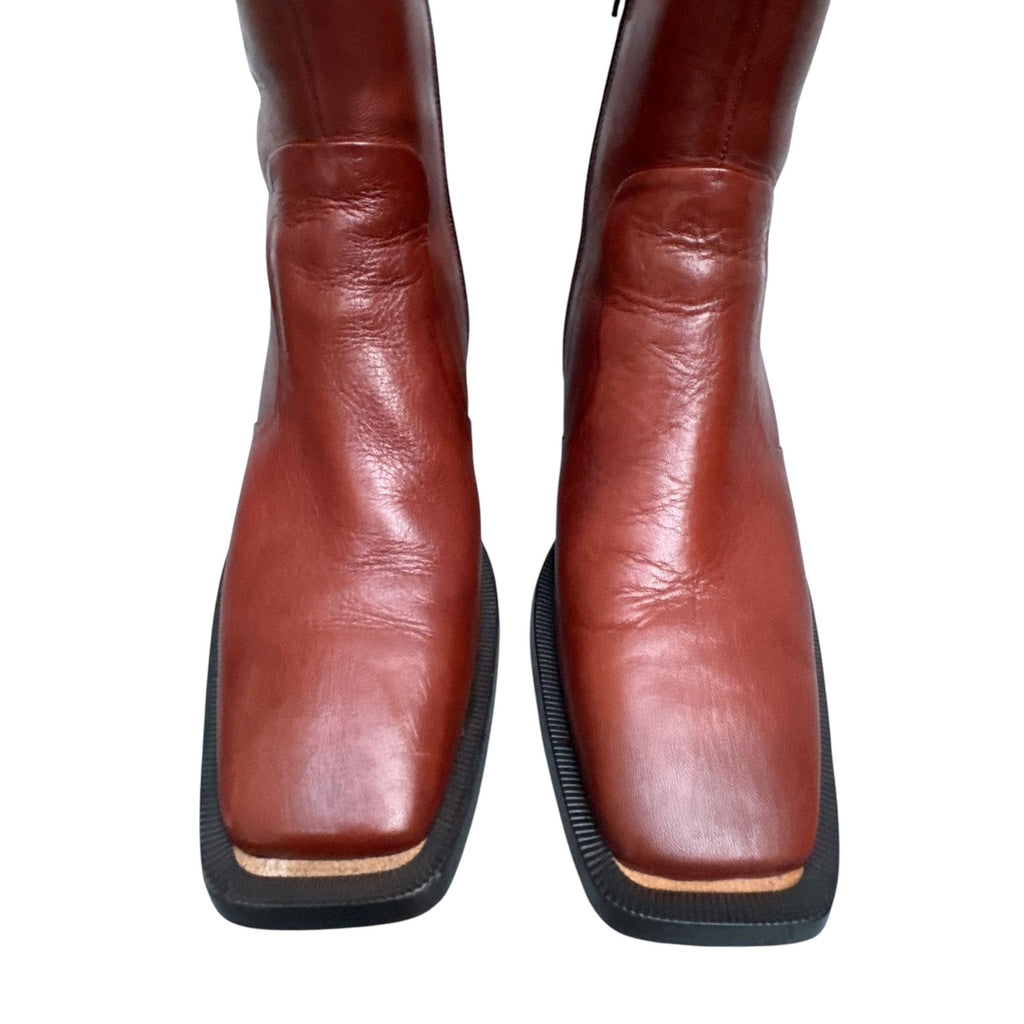 Brown Ankle Square Boots