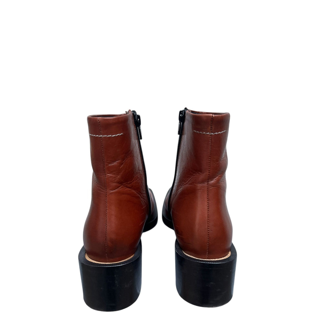 Brown Ankle Square Boots