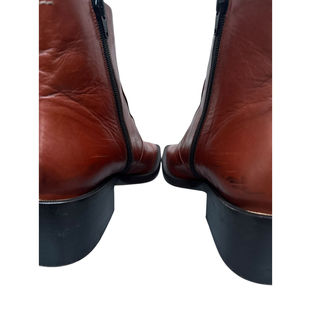 Brown Ankle Square Boots
