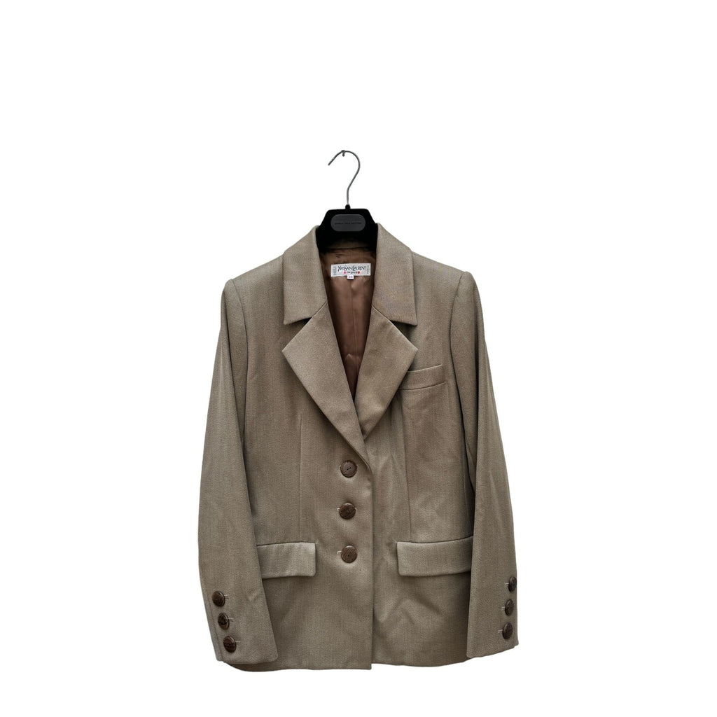 Vintage Beige Kaki Blazer Jacket