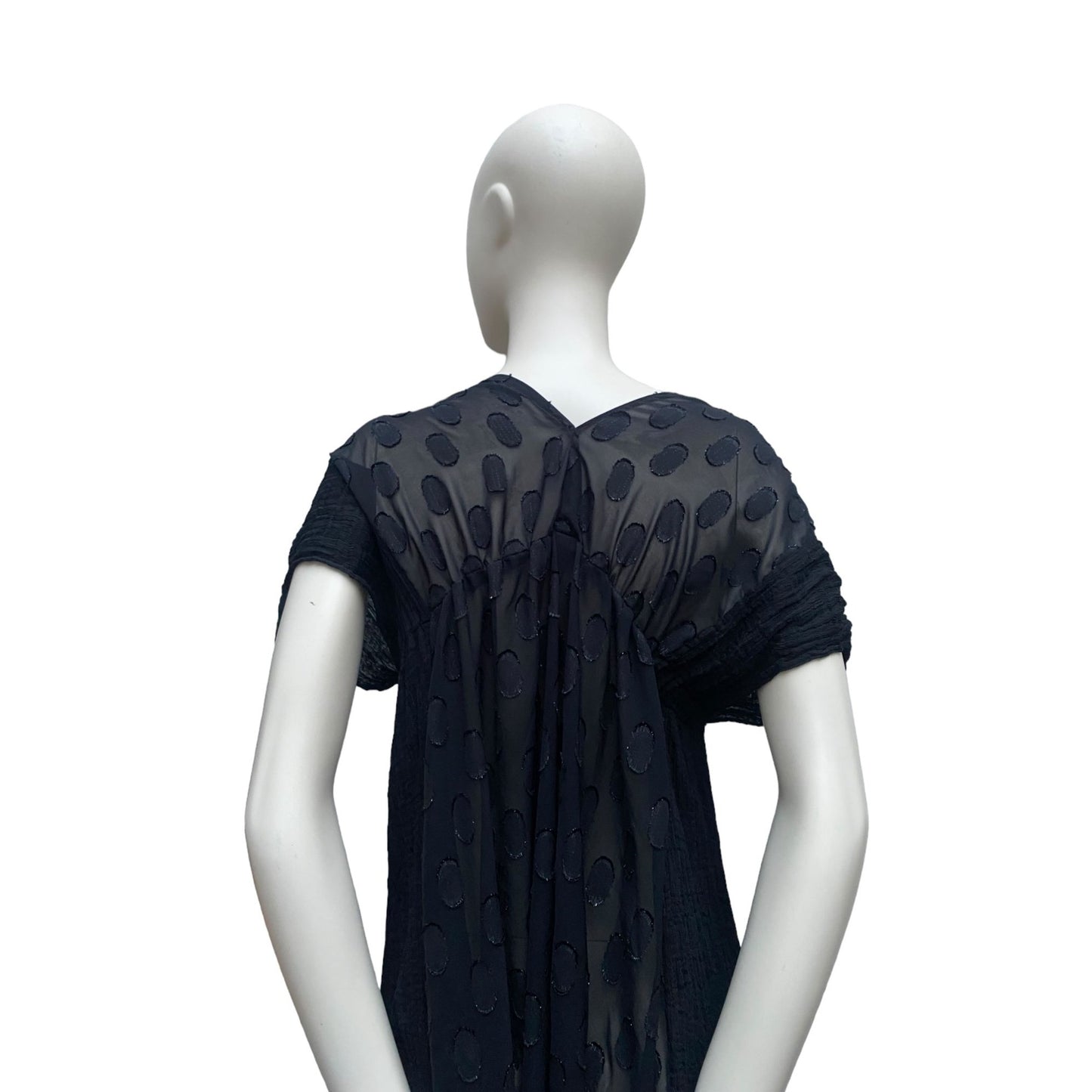 Vintage Black Dot Midi Evening Dress