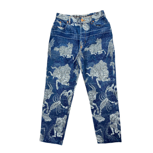FW 1994 Le Grand Voyage Vintage Blue denim jeans  Pegasus Print all over