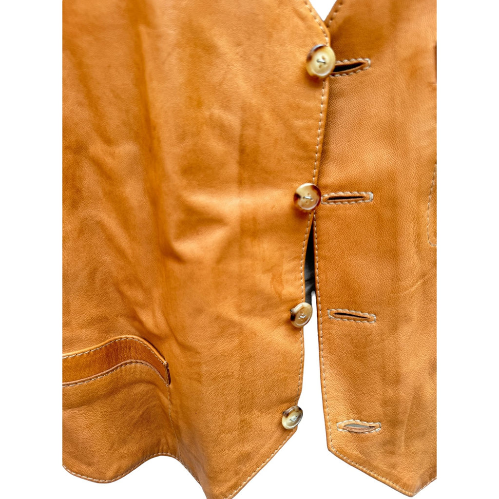 Archive SS 2005 Brown leather Vest Jacket  Size 50 / M