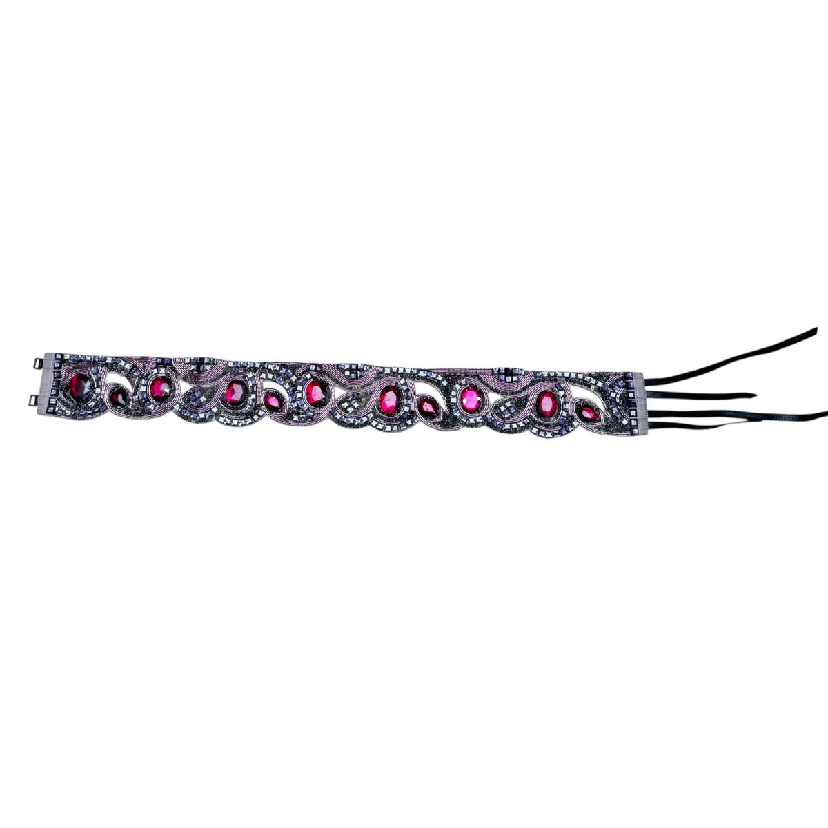 Vintage Purple Crystal &amp; Beaded Statement Belt
