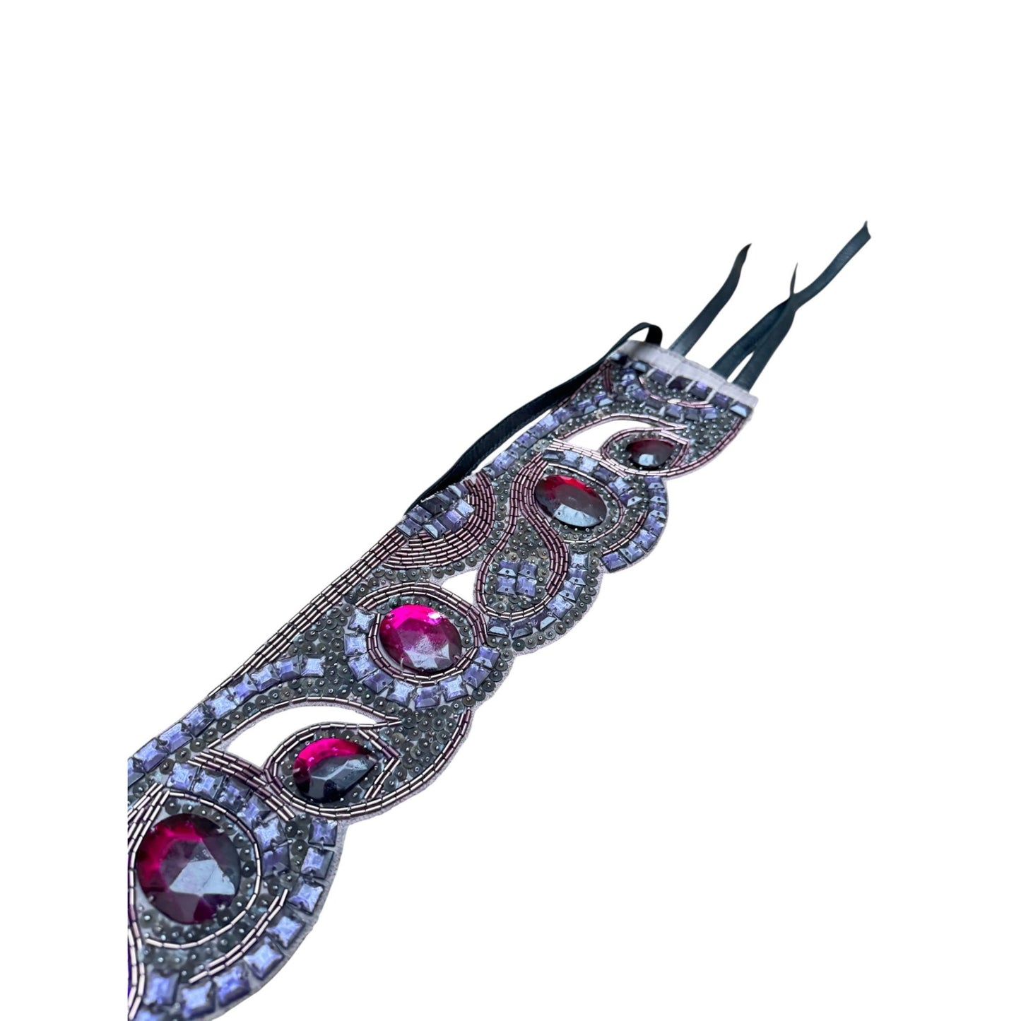Vintage Purple Crystal &amp; Beaded Statement Belt