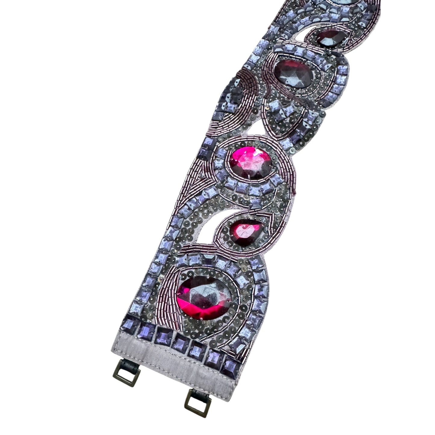 Vintage Purple Crystal &amp; Beaded Statement Belt